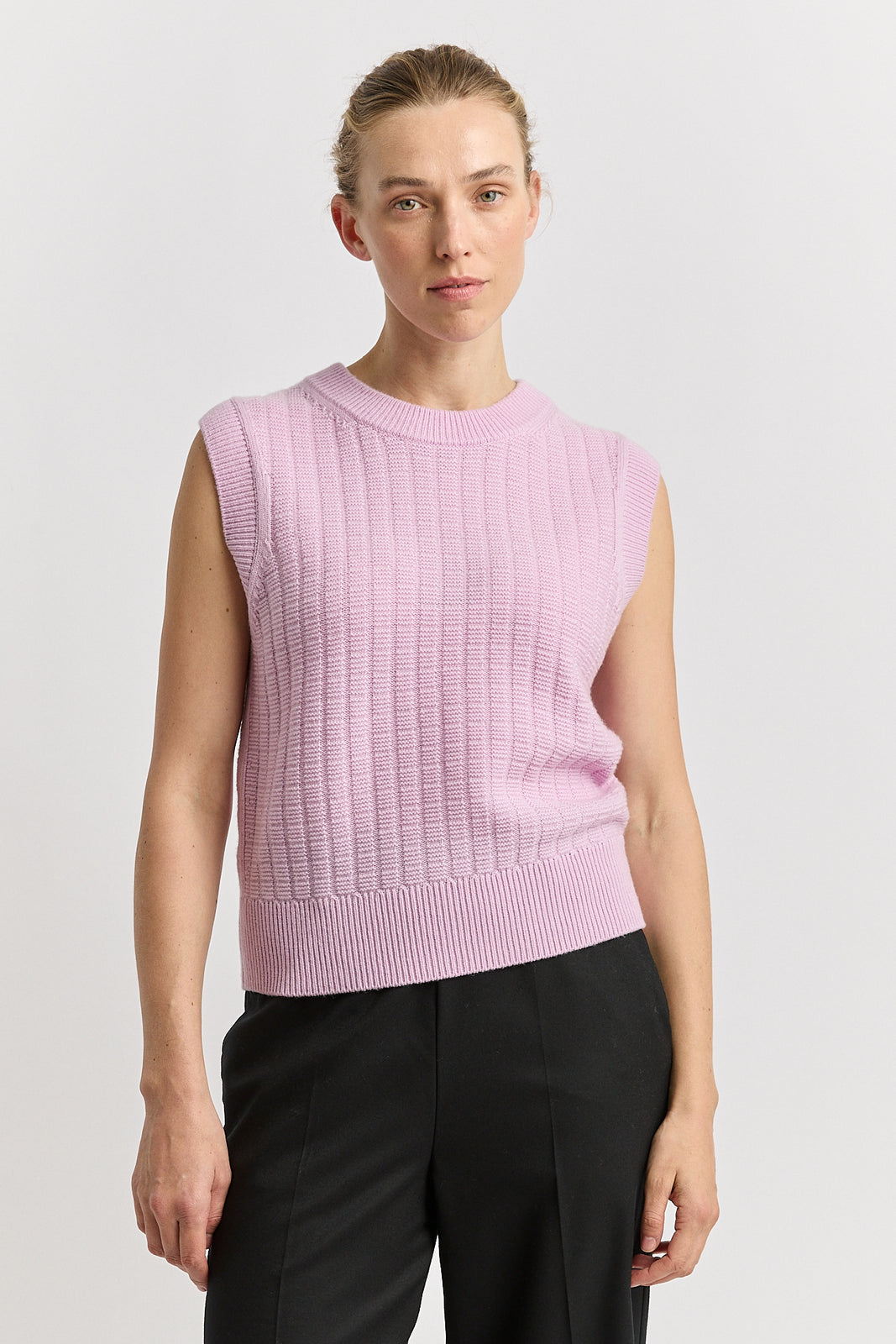 Grid Knit Vest – 100% Australian Merino Wool – Toorallie Australia