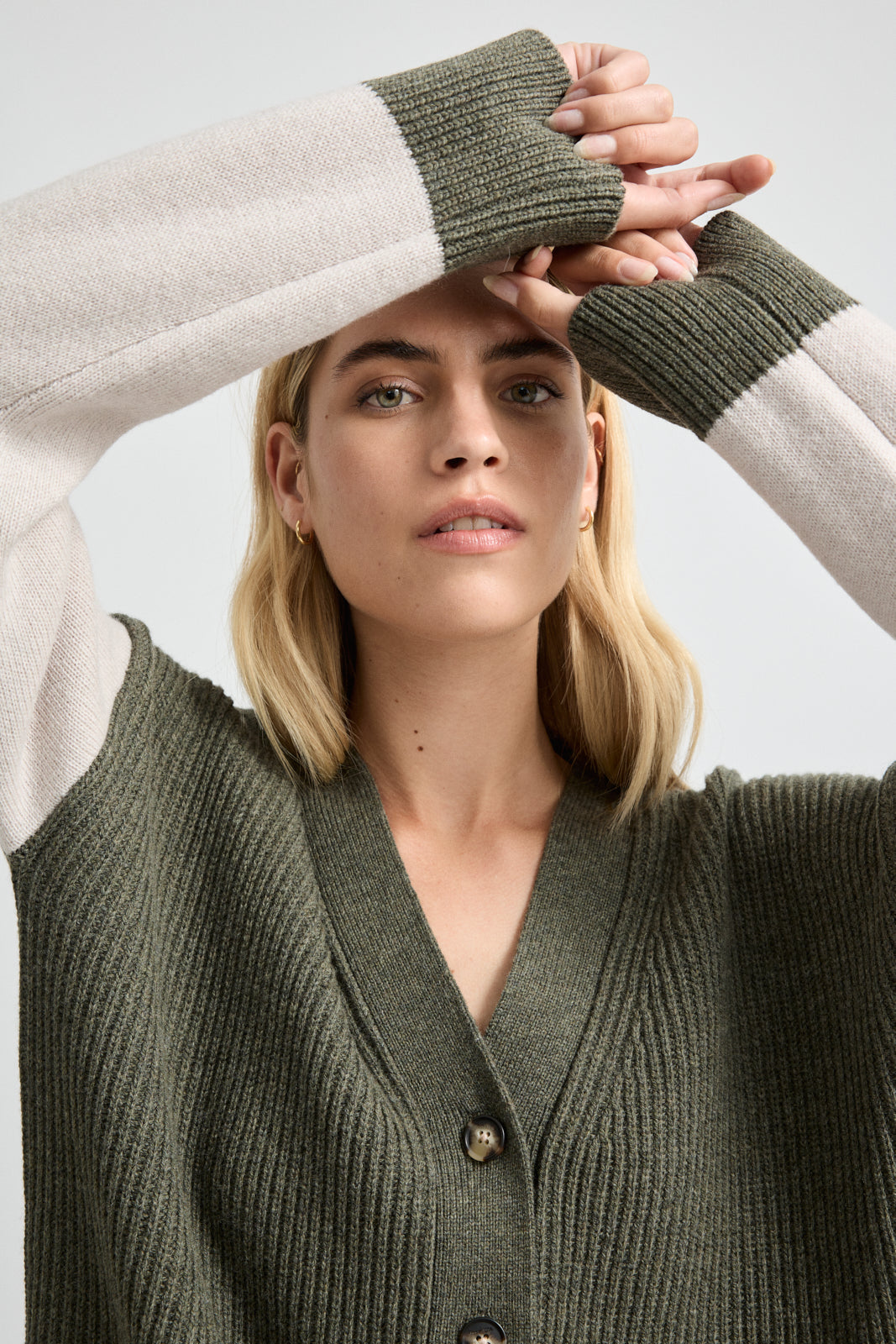 Contrast Trim Merino Wool Cardigan Toorallie Toorallie Australia